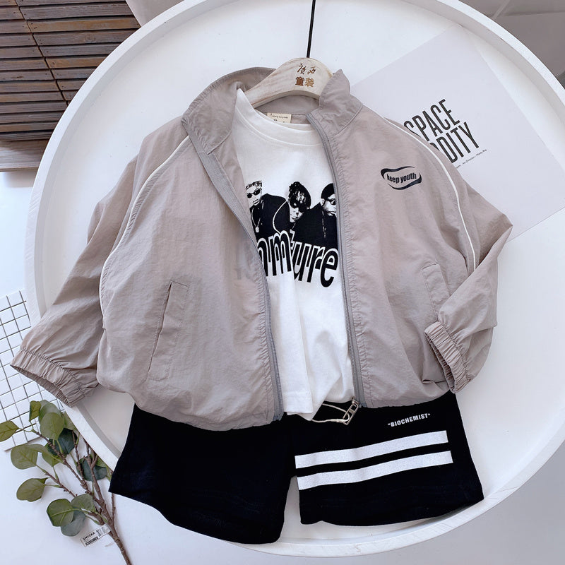 Lightweight Zipper Loose Sun Protection Jacket for Kids with UV - Teleplus lightweight zipper loose sun protection