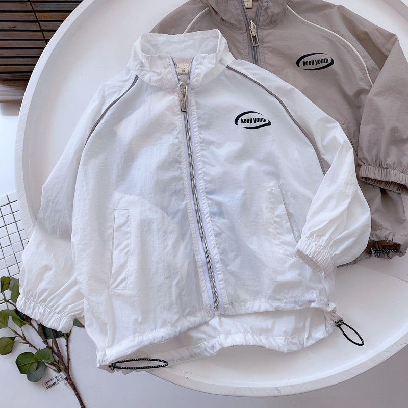 Lightweight Zipper Loose Sun Protection Jacket for Kids with UV - Teleplus lightweight zipper loose sun protection