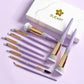 Lilac Purple Makeup Brush Set with 10 Artificial Fiber Brushes - Teleplus lilac purple makeup brush set
