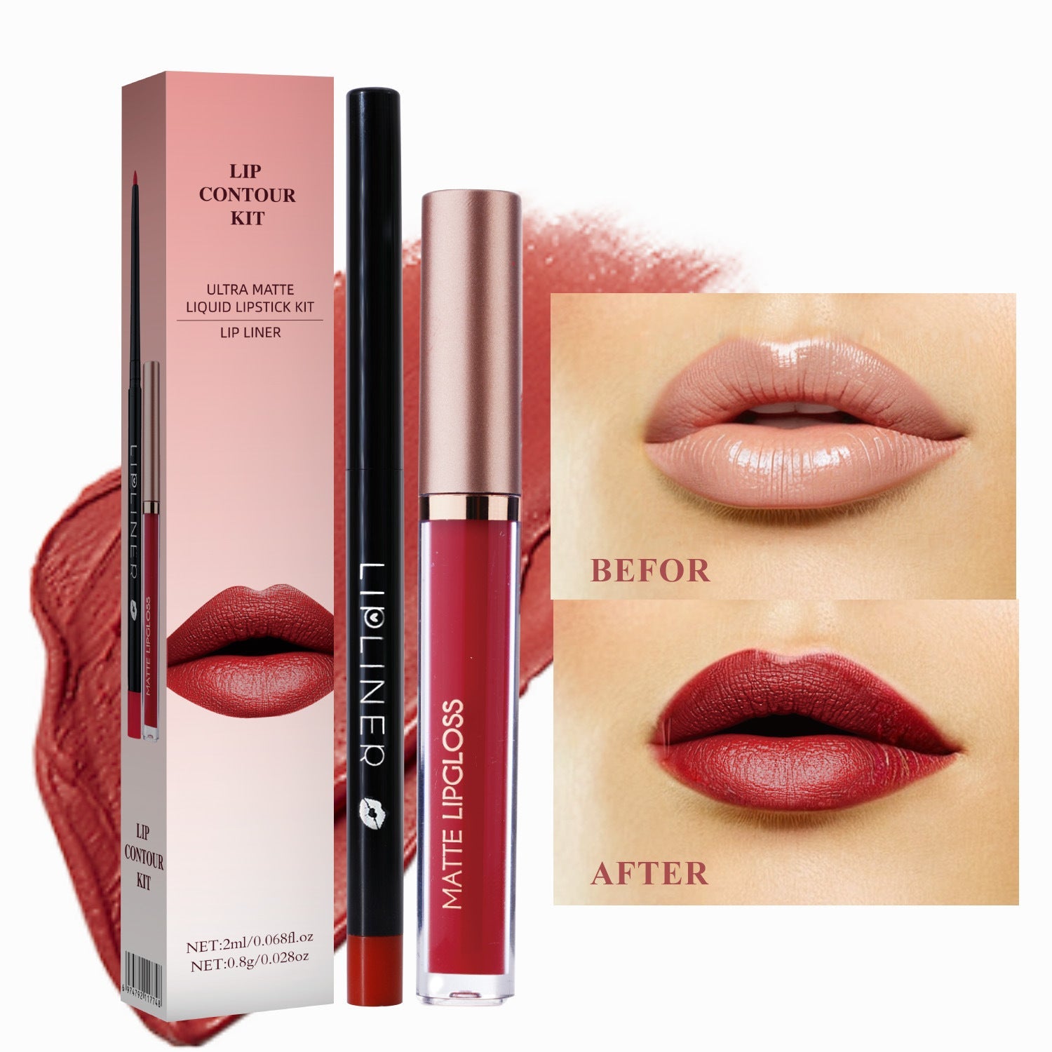 Lip Care Contouring Kit for Contour Enhancement and Moisturization - lip care contouring kit lipstick
