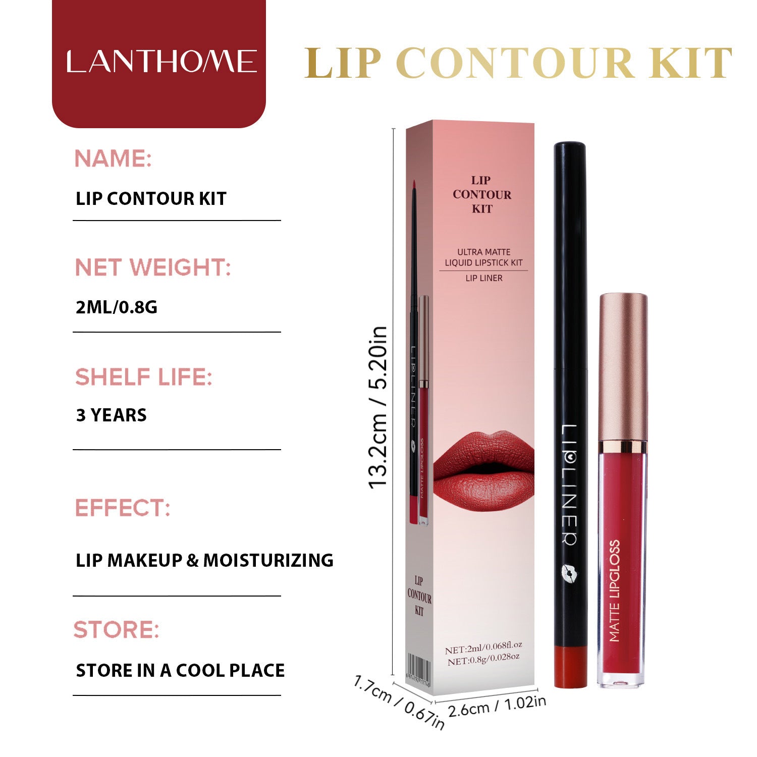 Lip Care Contouring Kit for Contour Enhancement and Moisturization - lip care contouring kit lipstick