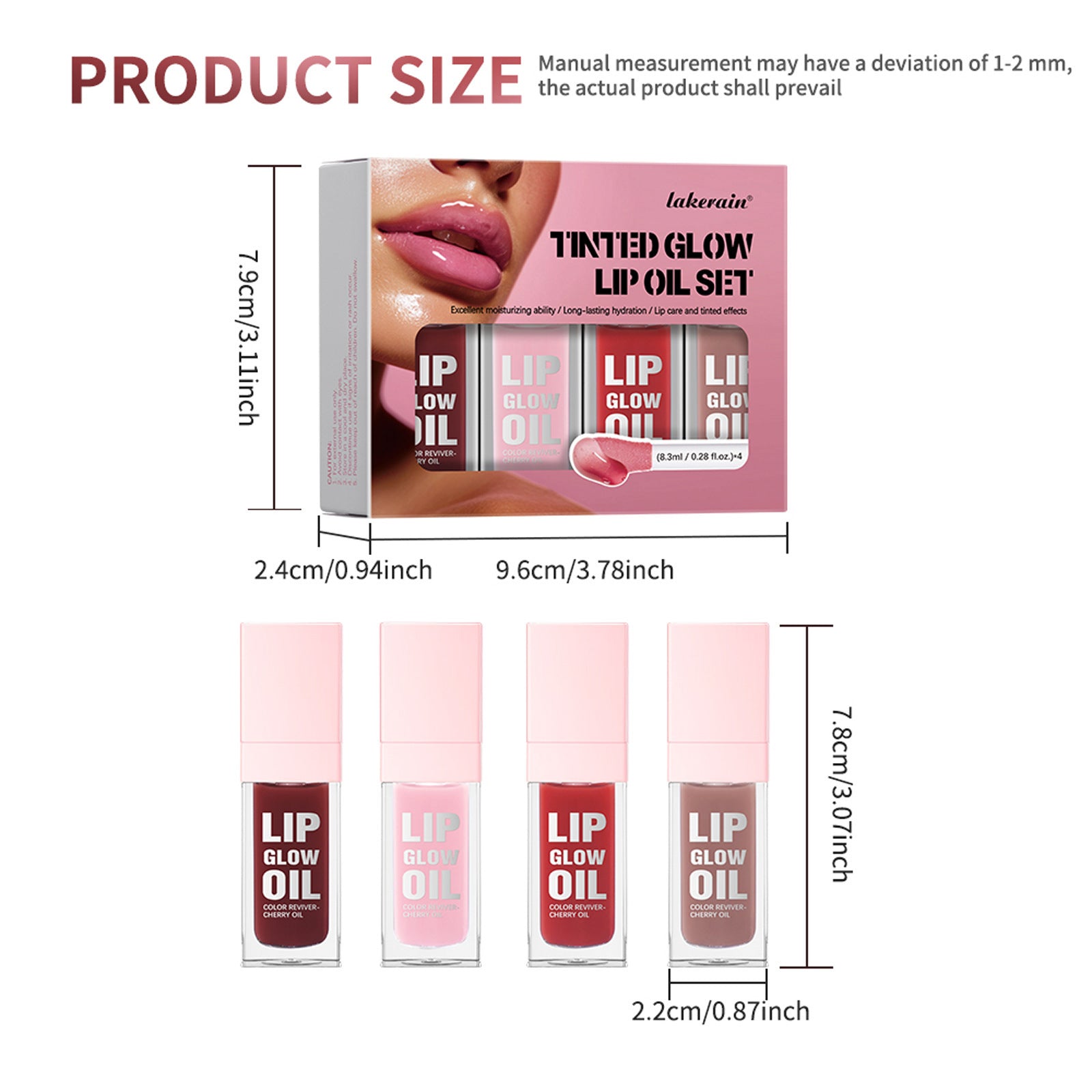 Lip Oil Suit Nourishing Moisturizing Set with 4 Colors - Teleplus lip oil suit nourishing moisturizing