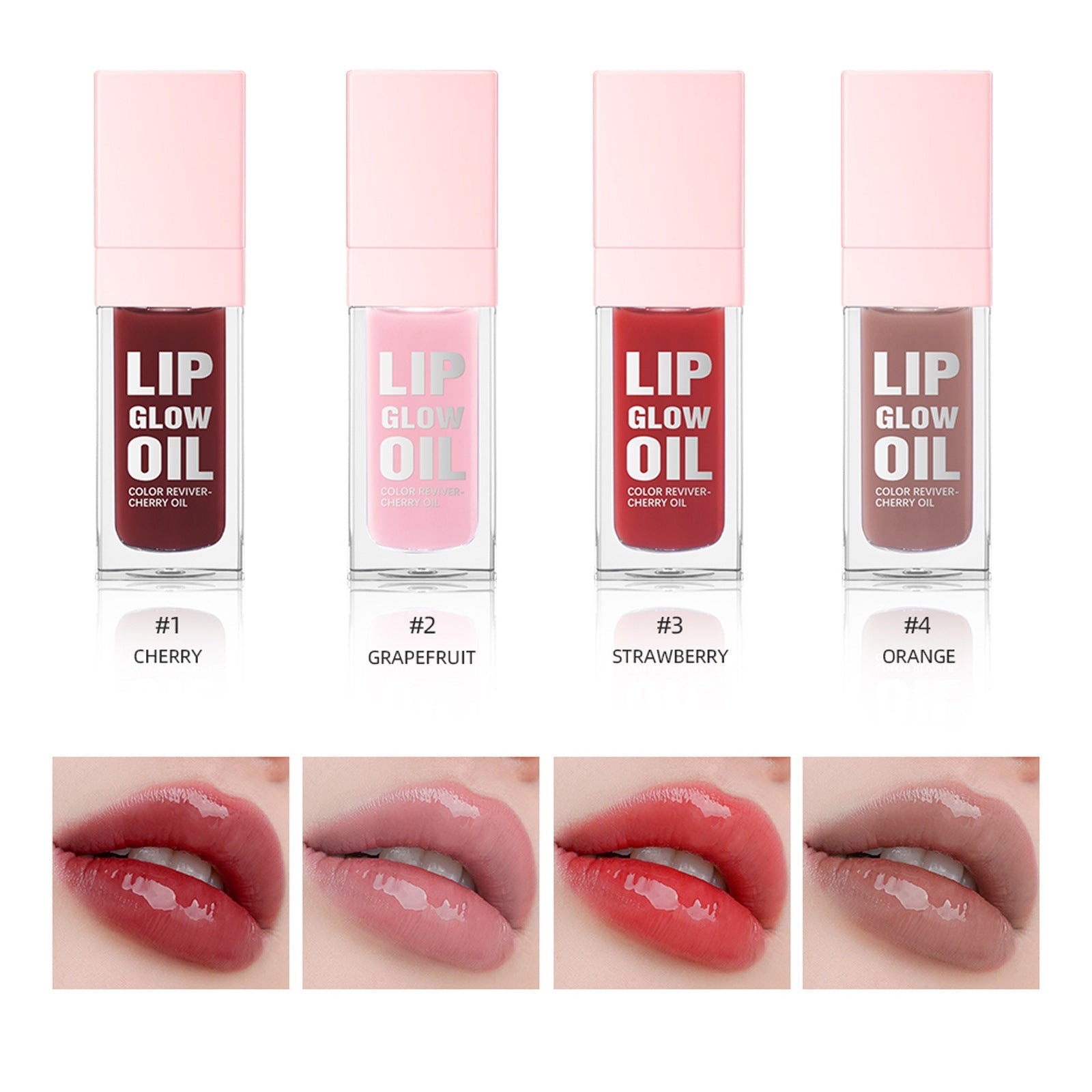 Lip Oil Suit Nourishing Moisturizing Set with 4 Colors - Teleplus lip oil suit nourishing moisturizing