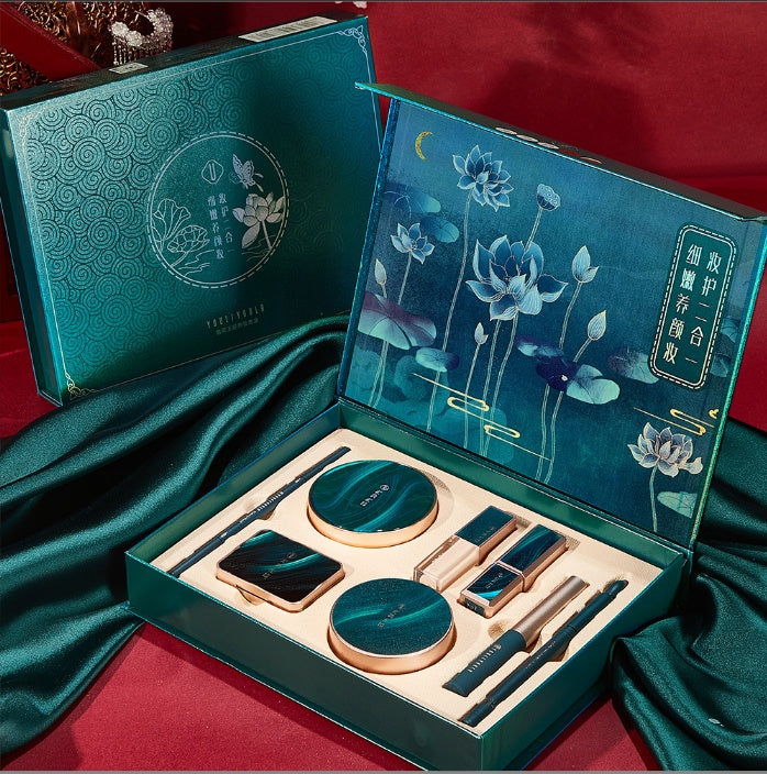 Makeup Set with Cushion Foundation Lipstick and Concealer for Skin Tone Enhancement - Flawless Fun lipstick cushion