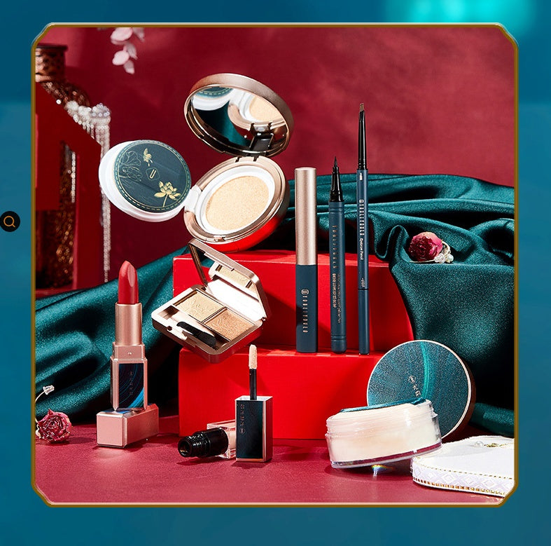 Makeup Set with Cushion Foundation Lipstick and Concealer for Skin Tone Enhancement - Flawless Fun lipstick cushion