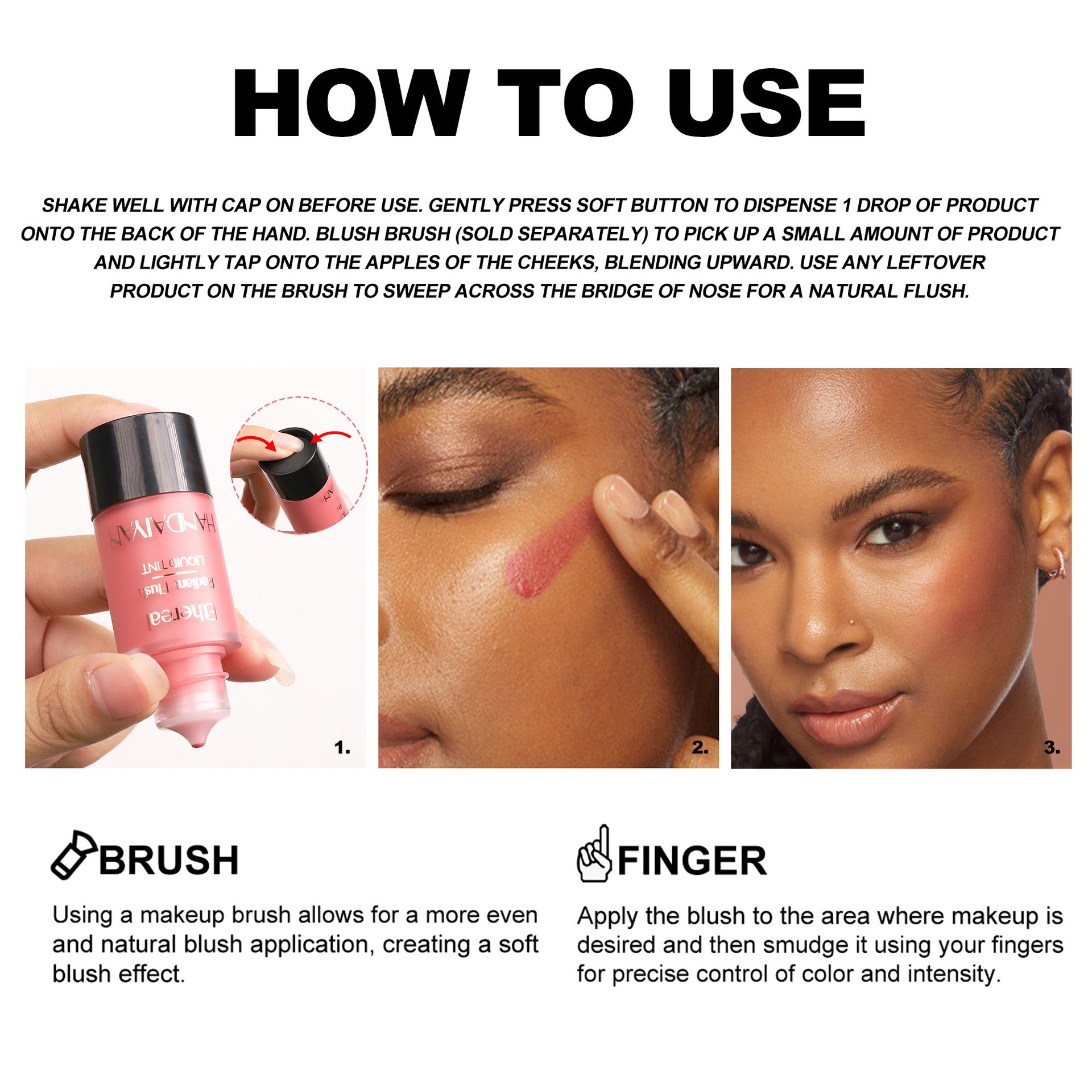 Liquid Blush Press Type 11ml for Women Universal Skin Tone - liquid blush press type