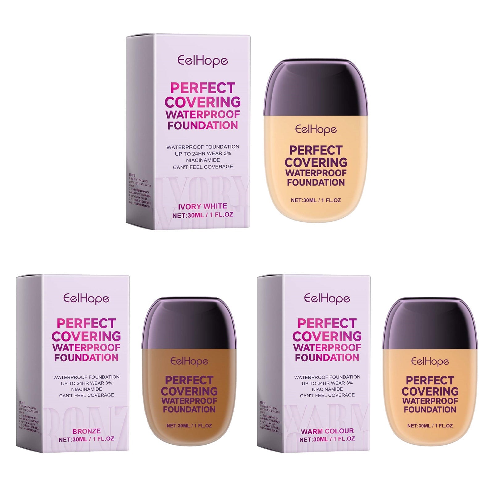 Liquid Foundation for Brightening Skin Color and Concealing Flaws 30ml - Teleplus concealing foundation brightening