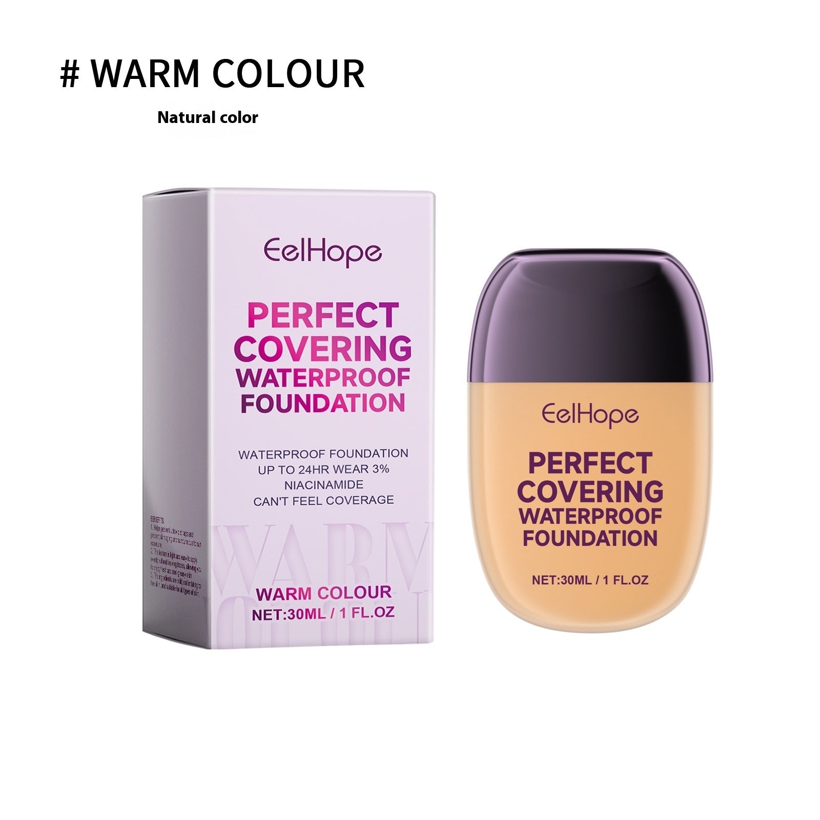 Liquid Foundation for Brightening Skin Color and Concealing Flaws 30ml - Teleplus concealing foundation brightening