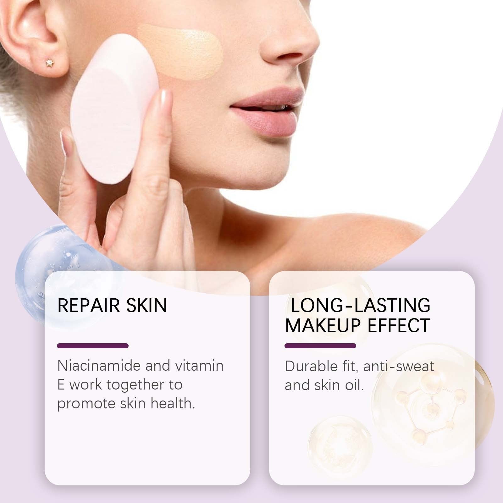 Liquid Foundation for Brightening Skin Color and Concealing Flaws 30ml - Teleplus concealing foundation brightening