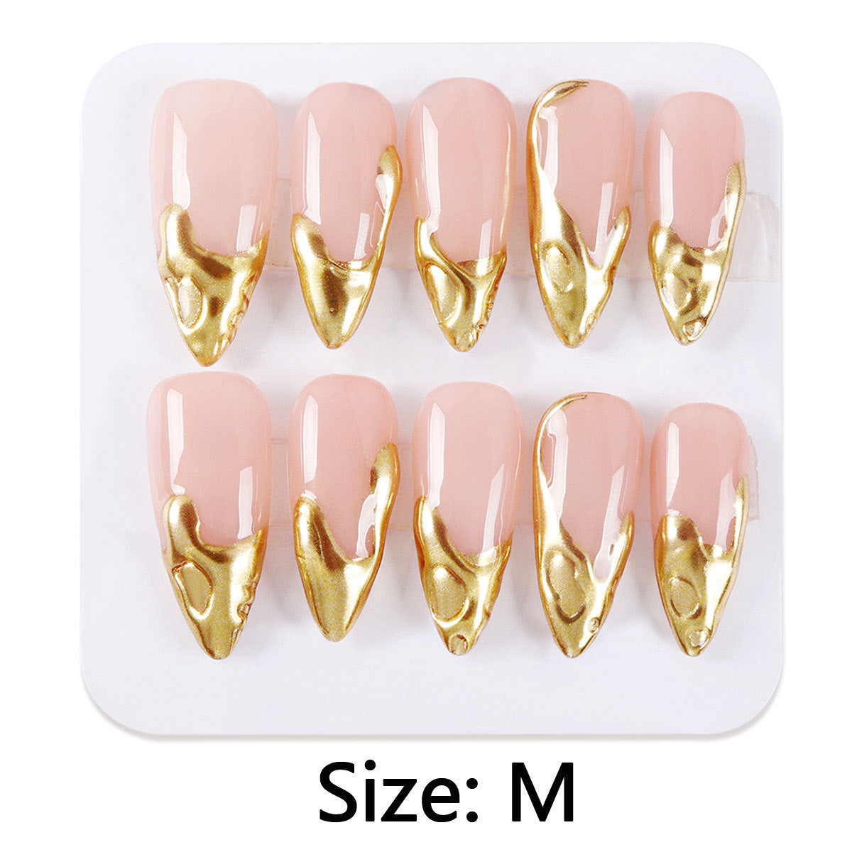 Liquid Metal Apricot Nail Stickers for French and European Style Nails - liquid metal apricot nail painted stickers