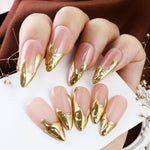 Liquid Metal Apricot Nail Stickers for French and European Style Nails - liquid metal apricot nail painted stickers