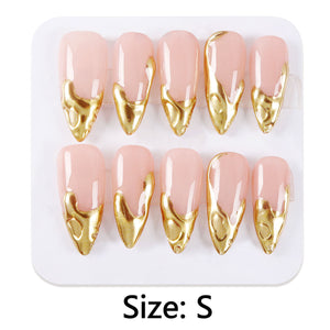 Liquid Metal Apricot Nail Stickers for French and European Style Nails - liquid metal apricot nail painted stickers