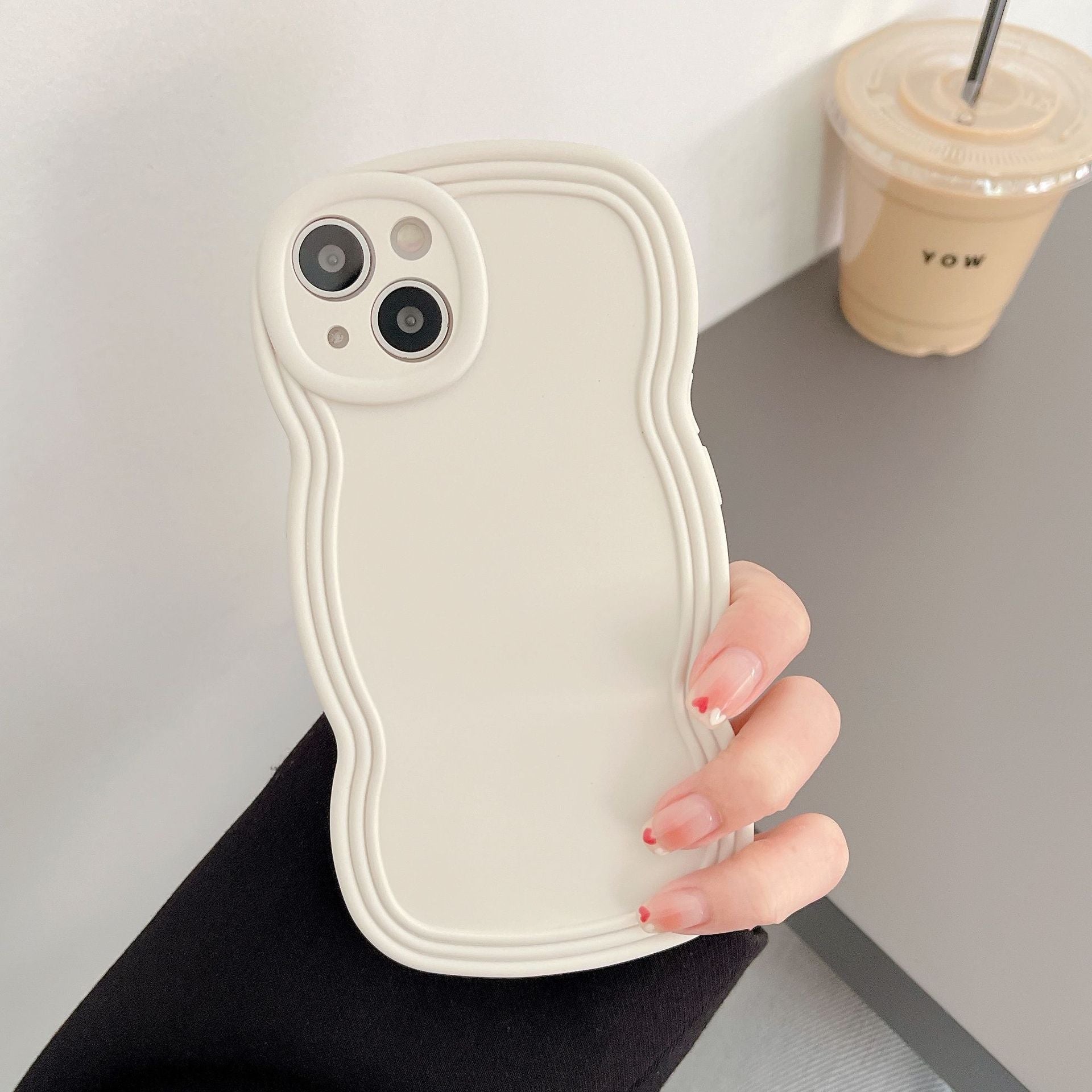 Liquid Solid Color Wavy Edge Phone Case - Liquid Solid Color Wavy Edge Phone Case for iPhone