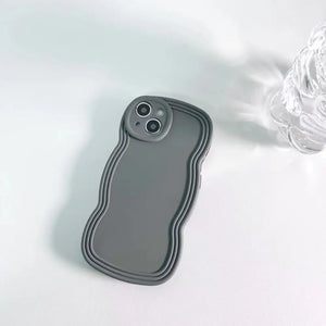 Liquid solid color TPU back cover with wavy edge for iPhone models - Solid Color Wavy Edge Phone Case liquid phone