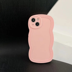Liquid solid color TPU back cover with wavy edge for iPhone models - Solid Color Wavy Edge Phone Case liquid phone