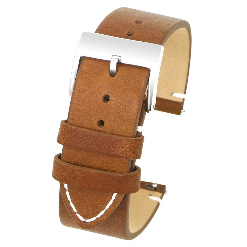 Literary Style Leather Strap Suitable For Samsung S3 Strap Quick Release Switch Ear Watch Strap - Literary Style