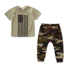 Completo estivo per bambini piccoli Abbigliamento da uomo Completo camouflage con bandiera del Giorno dell'Indipendenza  - 19A1026