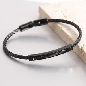 Long All-match Titanium Steel Cable Fashion Steel Wire Openable Bracelet - Long All-match Titanium Steel Wire Openable