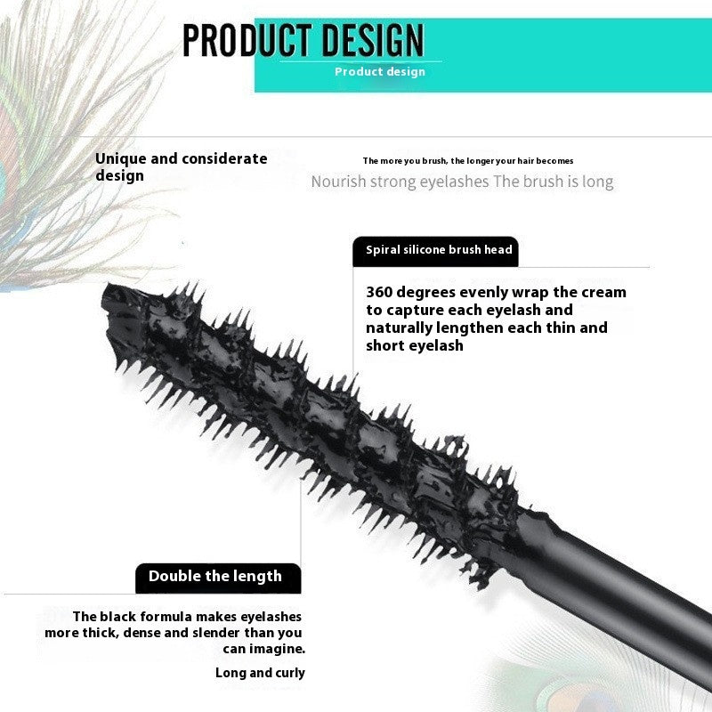Long Curling Base Peacock Mascara for Curly Black Eyelashes - Teleplus long curling base peacock mascara
