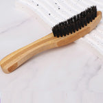 Long Handle Portable Beard Brush with Bamboo Wood Color - long handle portable beard brush