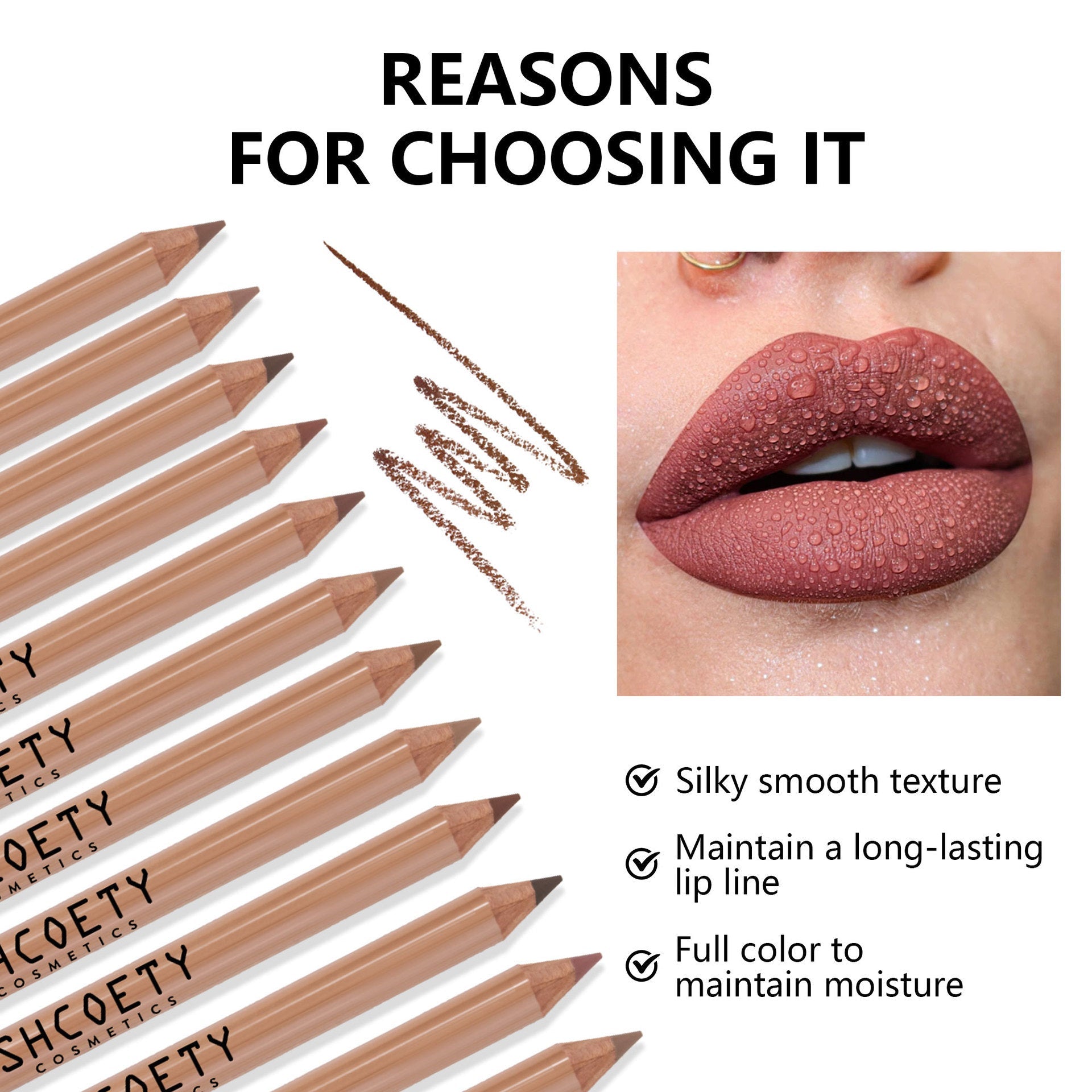 Long Lasting Fadeless Lipstick Lip Liner for Moisturizing and Coloring - Teleplus log matte lipstick lip liner long