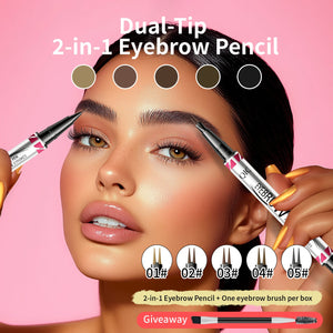 Long Lasting Fadeless Two-Fork Eyebrow Pencil in Multiple Shades - Teleplus sweat-proof long lasting fadeless two-fork