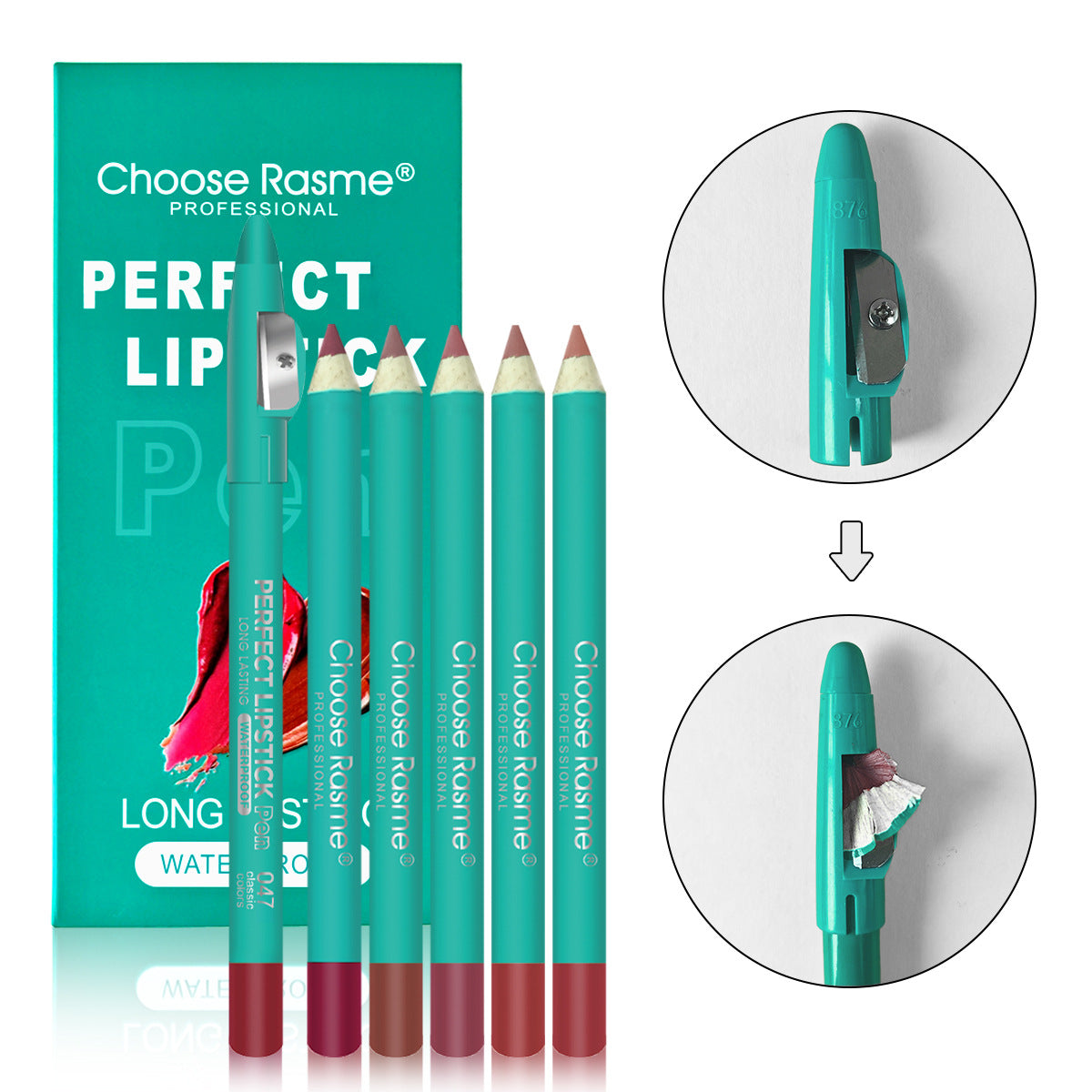 Long Lasting Lip Liner Set Natural Shades Waterproof Pencil 6 Piece Kit - Teleplus lip liner set long lasting waterproof