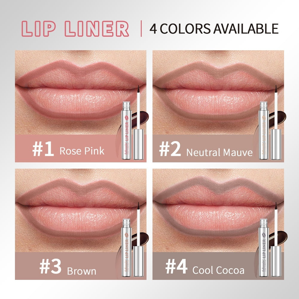 Long Lasting Lip Pencil Set Foreign Edition Rose Pink Neutral Mauve Brown Cocoa - Teleplus foreign edition rose pink
