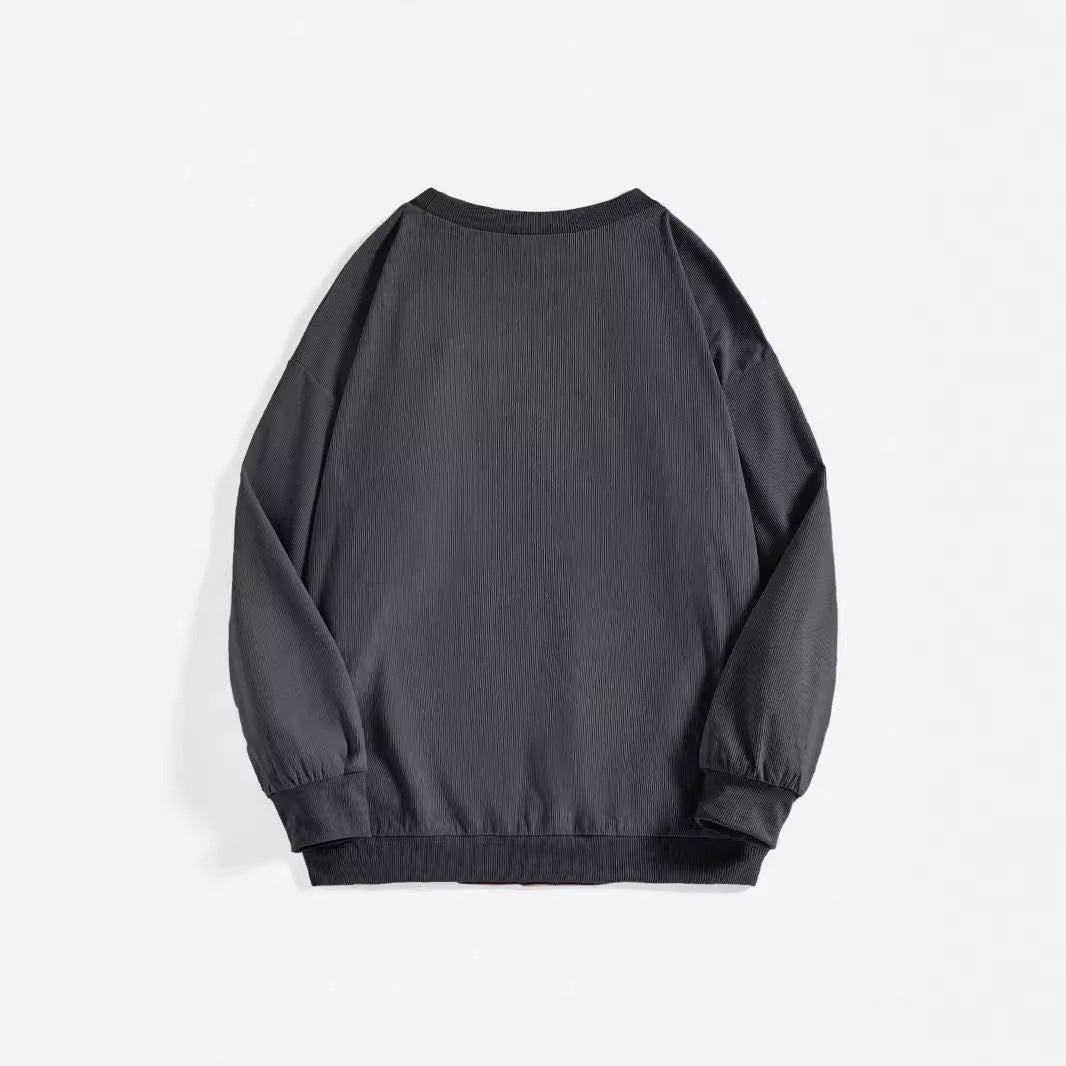 Long Sleeve 3D Letter Graphic Sweatshirt Polyester Drop Shoulder Pullover - Teleplus long sleeve