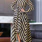Long Sleeve Polyester Skirt Dress for Commuting with Print - Teleplus long sleeve