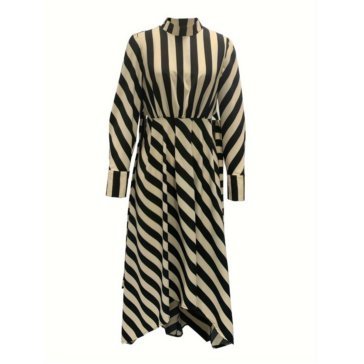 Long Sleeve Polyester Skirt Dress for Commuting with Print - Teleplus long sleeve