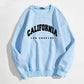 Light blue California Los Angeles long sleeve sweatshirt from the Long Sleeve Pullover 3D Pattern Socialite Sweatshirt for Women collection