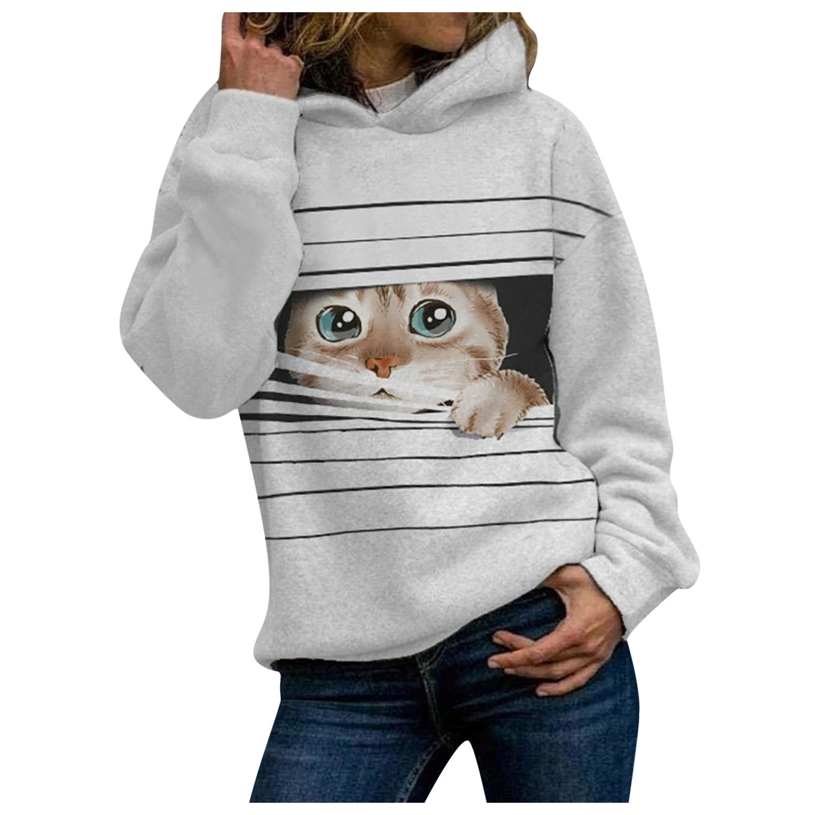 Long Sleeve Pullover Polyester Blend Top Women’s Pink Red Black Gray S-3XL - Teleplus Womens long sleeve