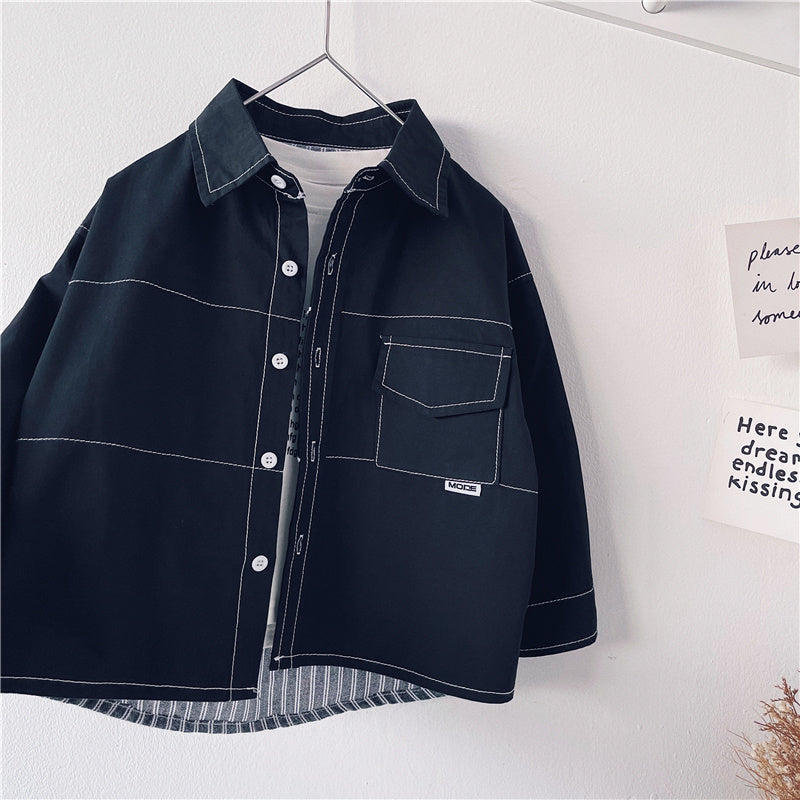 Long Sleeve Shirt with Cotton Collar and Pointed Lapel for Men in the United States - Teleplus long sleeve shirt united