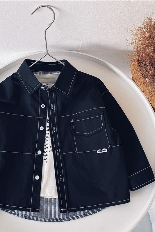 Long Sleeve Shirt with Cotton Collar and Pointed Lapel for Men in the United States - Teleplus long sleeve shirt united