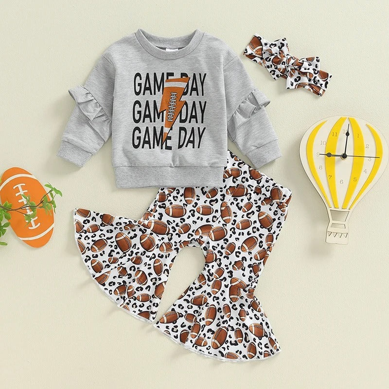 Gray Baby Outfit with Shirt and Pants for 6-24 Months United States Style - Upgrade in a Groovy Bell-Bottom Suit united