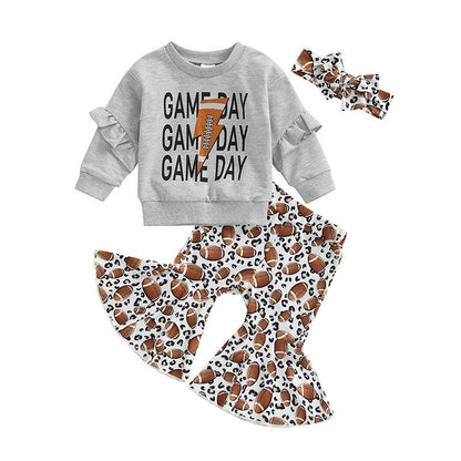 Gray Baby Outfit with Shirt and Pants for 6-24 Months United States Style - Upgrade in a Groovy Bell-Bottom Suit united