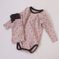 Long Sleeve Trousers Split High Waist Baby Bodysuit Suit - Beige Dot Bodysuit Fun for Tiny Fashionistas