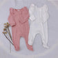 Long-sleeved Knitted Stretch Cotton Suit For Girls - Snug As A Bug In Girls Knitted Cotton Couture