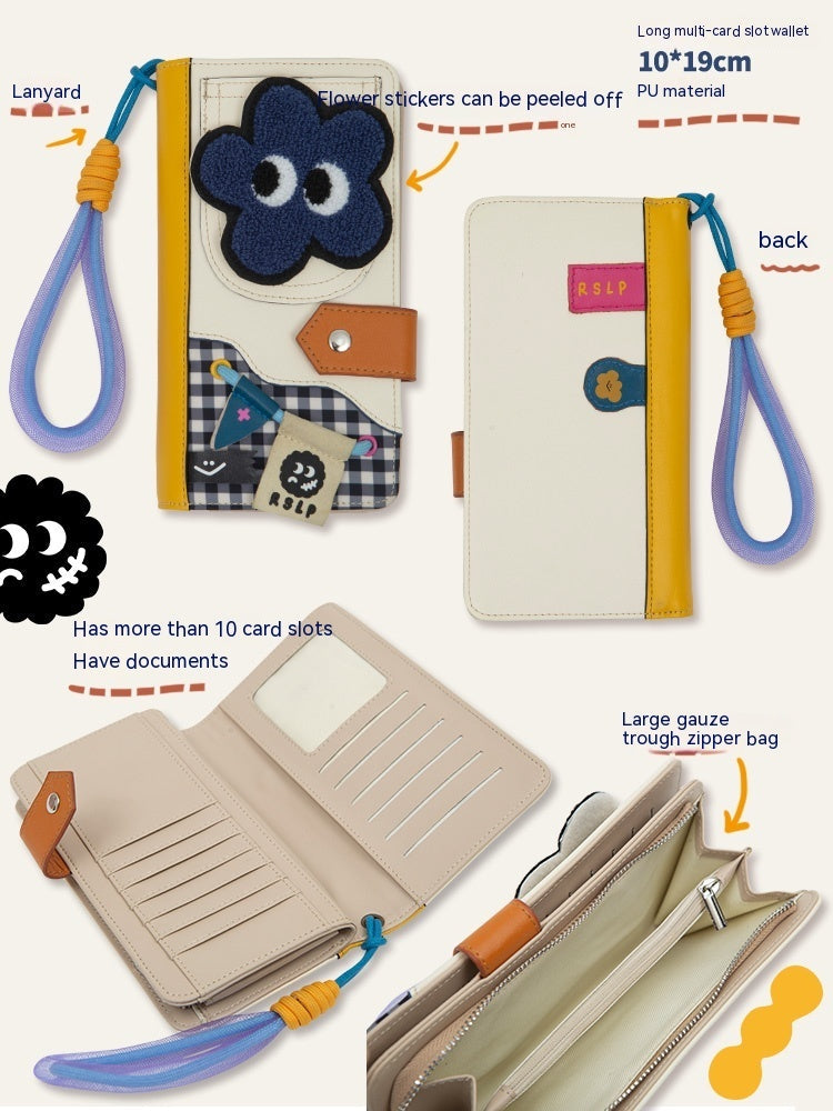 Long Wallet with Polyester Lining for Men and Women in the United States - Fun Teens Zipper Heart united states chf