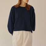 Loose Cotton Lantern Sleeve Pullover for Women Medium Casual Top - Teleplus lantern sleeve