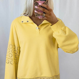 Loose Fit Japanese Korean Button Pullover Top Polyester Casual Shirt Women - Teleplus