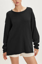 Loose Knit Viscose Pullover Sweater Women Long Sleeve Asian Size S-XL