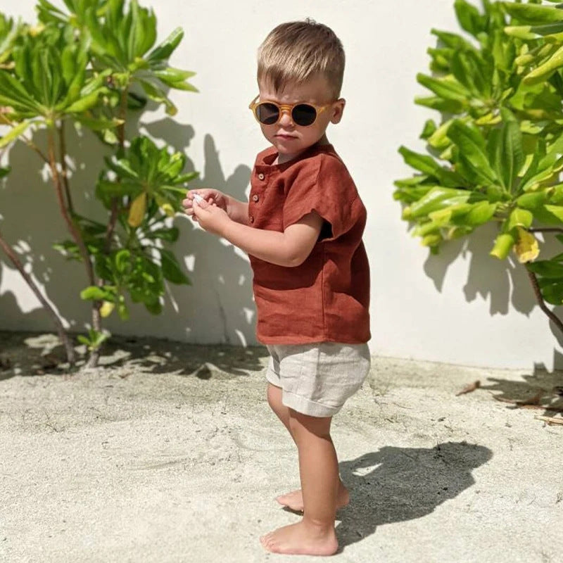 Loose Linen Cotton Striped Shirt for Men and Women - Teleplus loose linen cotton