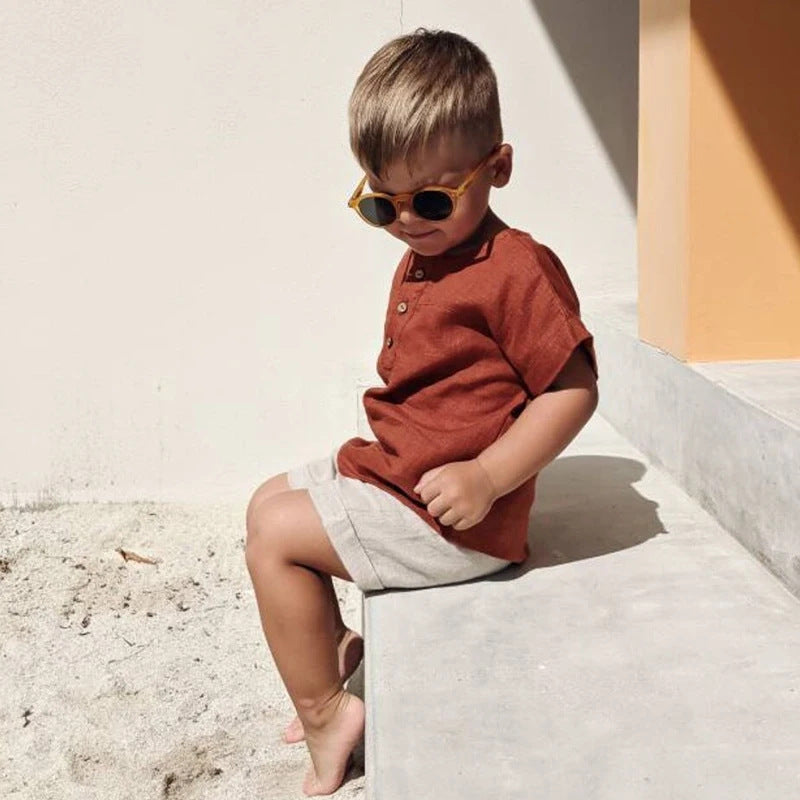 Loose Linen Cotton Striped Shirt for Men and Women - Teleplus loose linen cotton