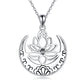 lotus flower/om symbol yoga necklace sterling silver sanskrit symbol balancing jewelry - Lotus Flower Necklace