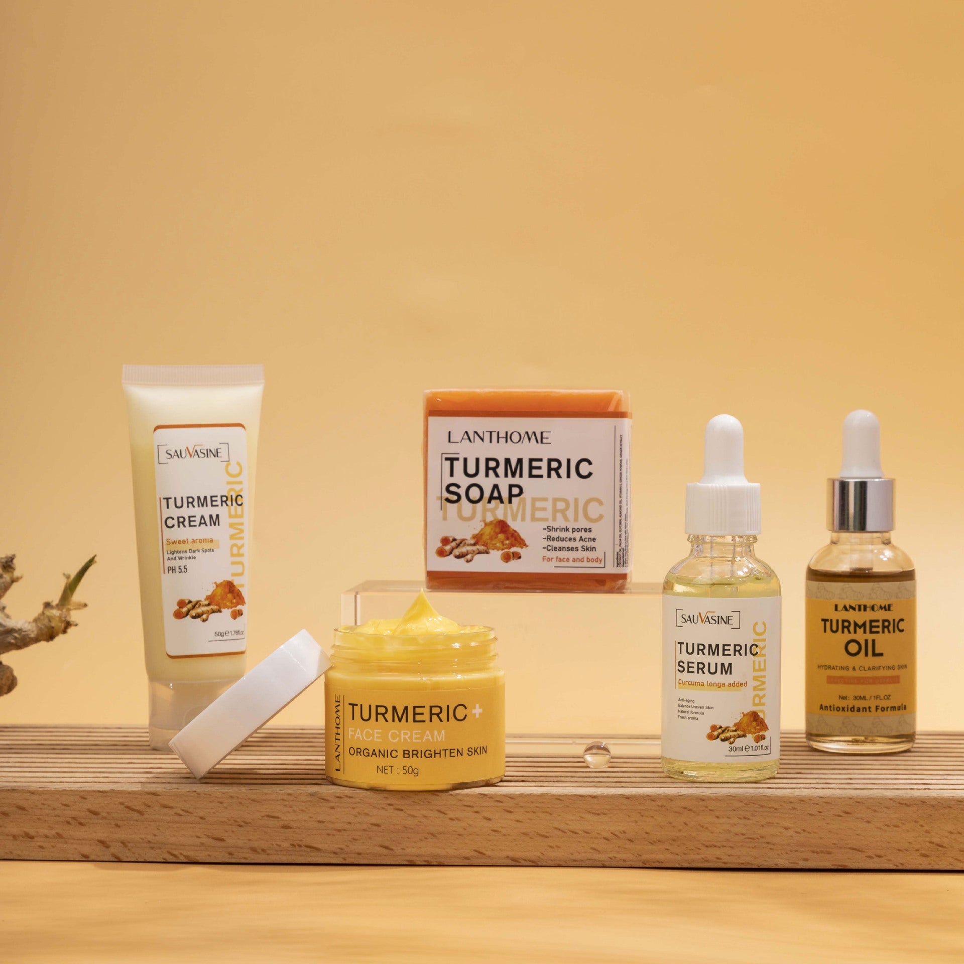 Lotus Spring Turmeric Moisturizing Care Set for Soft Hydrated Skin - Happy Moisturized lotus spring turmeric series