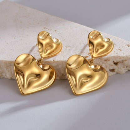 Electroplating Love Thread Earrings U-Shaped Lava Pattern 18K Jewelry - for Lovers Everywhere united states chf love 18k