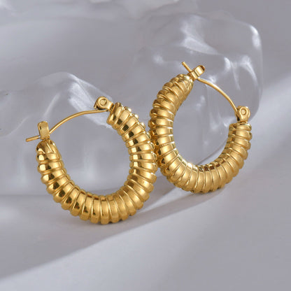 Electroplating Love Thread Earrings U-Shaped Lava Pattern 18K Jewelry - for Lovers Everywhere united states chf love 18k