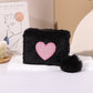Love Embroidered Short Zipper Wallet in Pink Beige Black Blue - Teleplus Multiple Colors embroidered short zipper